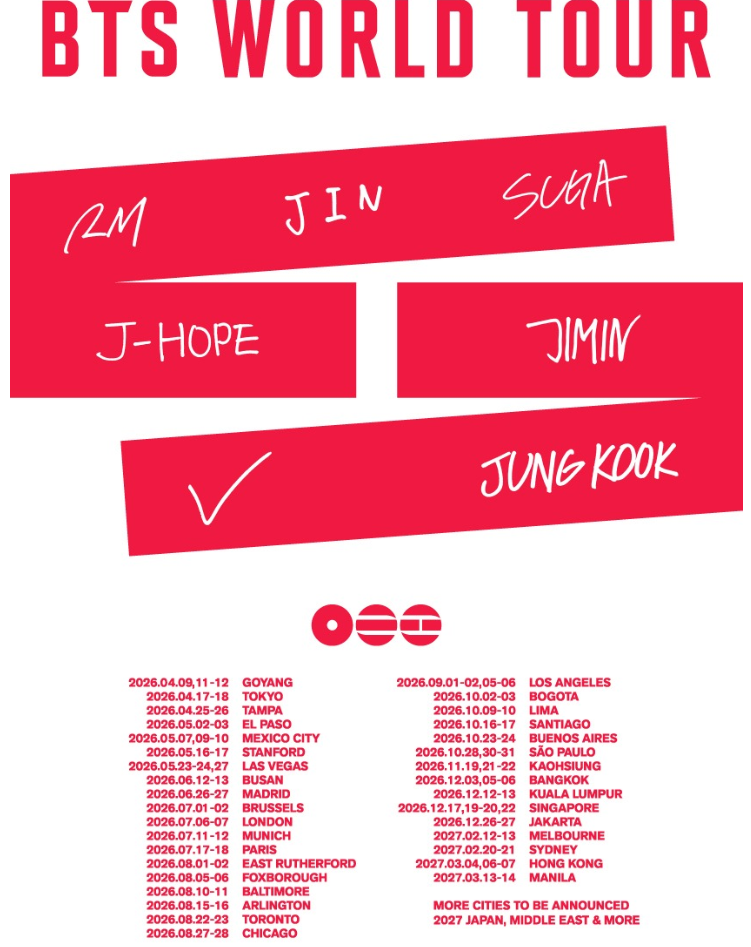 BTS 방탄소년단, 2026 투어 /사진제공=빅히트 뮤직 