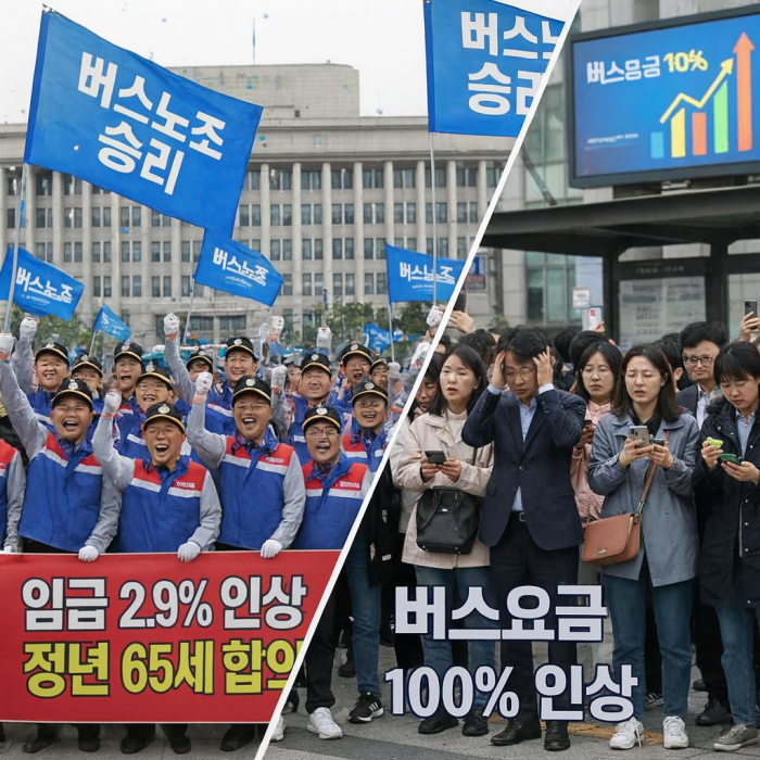 버스노조 떼법이 통했지만 시민들의 부담은 어떻게 될지 / 사진=AI 생성 [사진1]